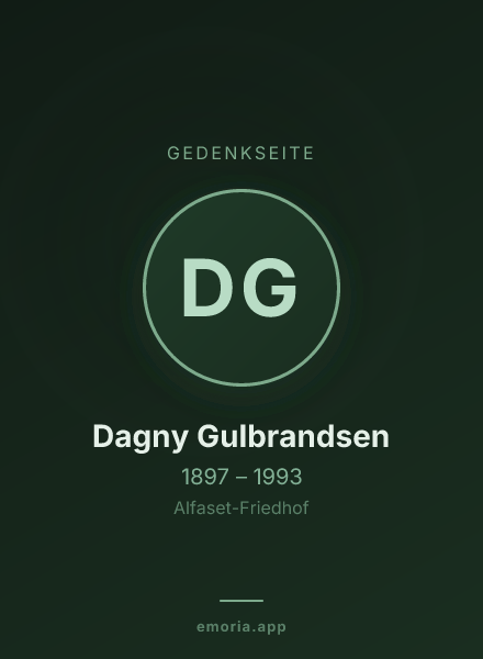 Gedenkportrait von Dagny Gulbrandsen