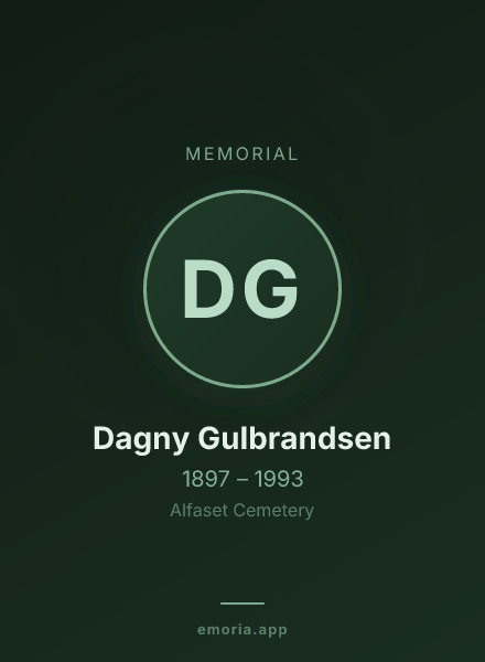 Memorial portrait of Dagny Gulbrandsen