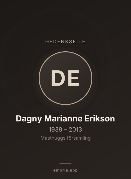 Gedenkportrait von Dagny Marianne Erikson