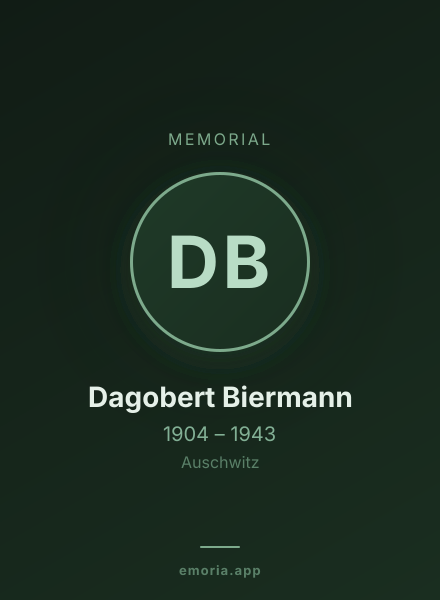 Memorial portrait of Dagobert Biermann
