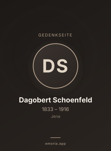 Gedenkportrait von Dagobert Schoenfeld