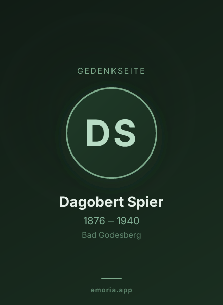 Gedenkportrait von Dagobert Spier