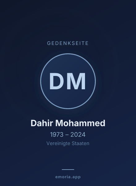 Gedenkportrait von Dahir Mohammed