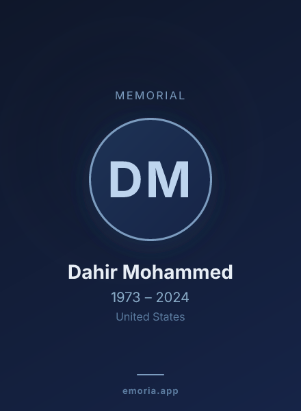 Memorial portrait of Dahir Mohammed