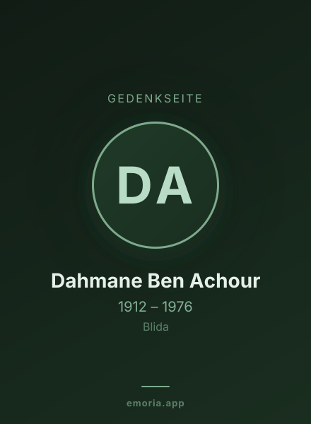 Gedenkportrait von Dahmane Ben Achour