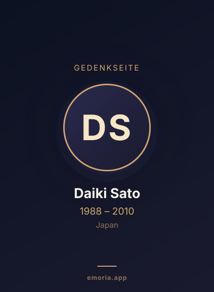 Gedenkportrait von Daiki Sato