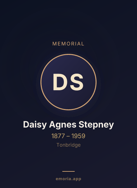 Memorial portrait of Daisy Agnes Stepney