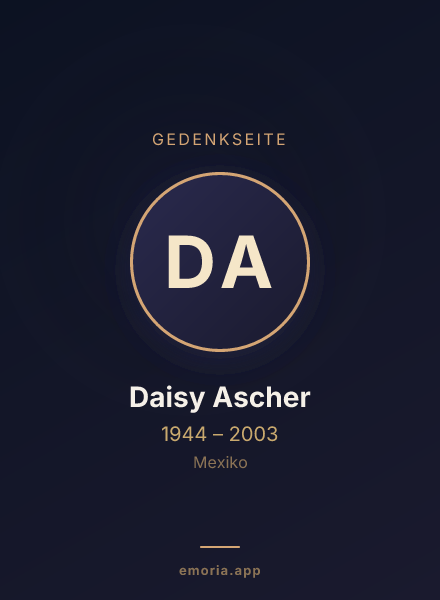 Gedenkportrait von Daisy Ascher