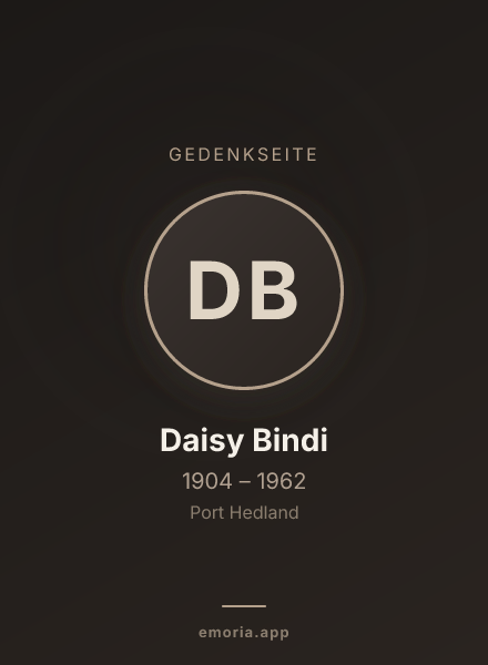 Gedenkportrait von Daisy Bindi