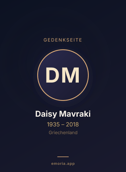 Gedenkportrait von Daisy Mavraki