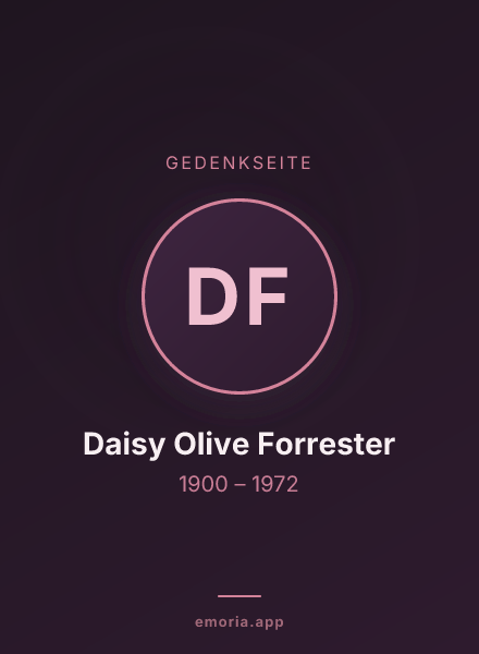 Gedenkportrait von Daisy Olive Forrester