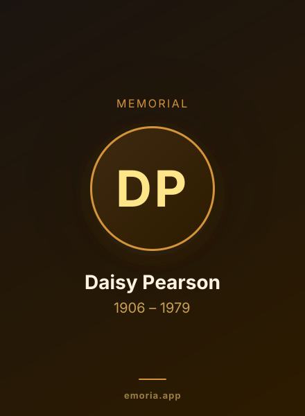Memorial portrait of Daisy Pearson