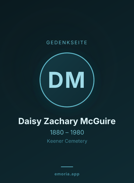 Gedenkportrait von Daisy Zachary McGuire