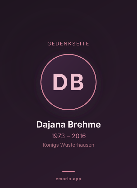 Gedenkportrait von Dajana Brehme