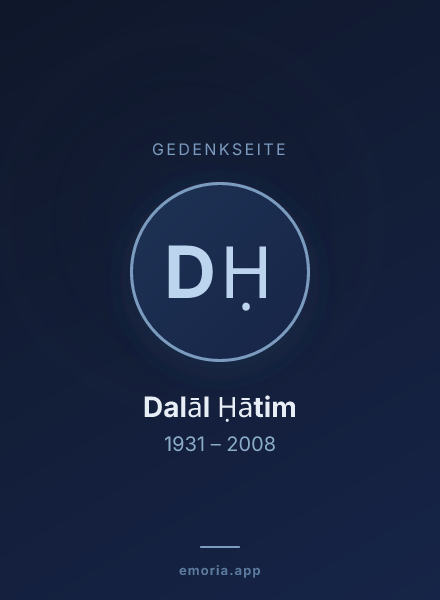 Gedenkportrait von Dalāl Ḥātim