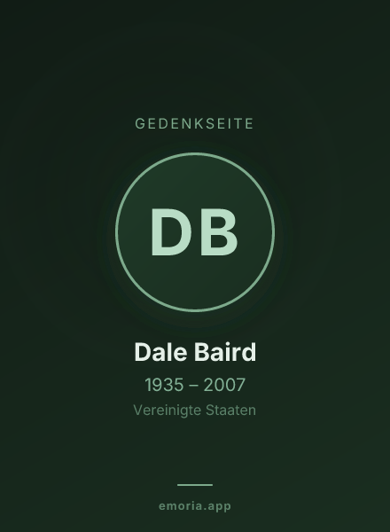 Gedenkportrait von Dale Baird