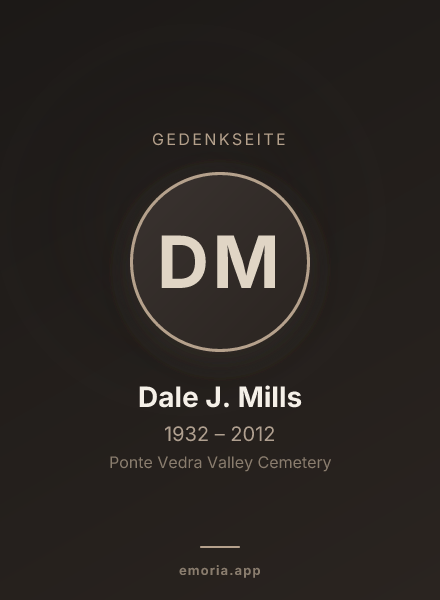 Gedenkportrait von Dale J. Mills