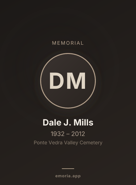 Memorial portrait of Dale J. Mills