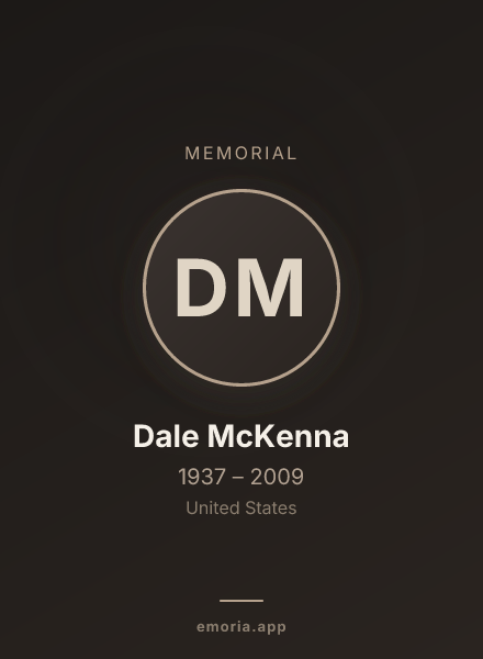 Memorial portrait of Dale McKenna