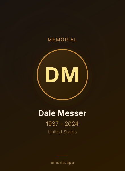 Memorial portrait of Dale Messer