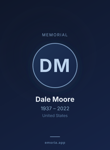 Memorial portrait of Dale Moore