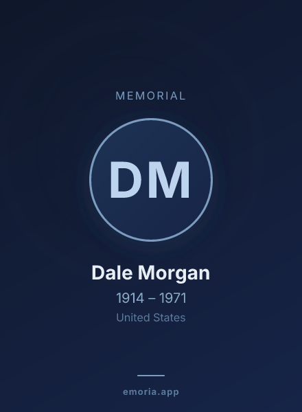 Memorial portrait of Dale Morgan