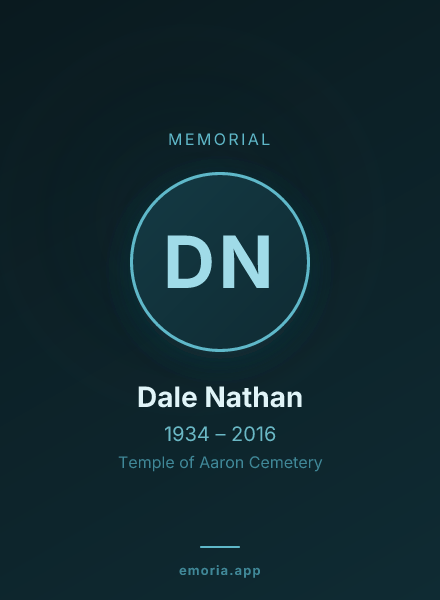 Memorial portrait of Dale Nathan