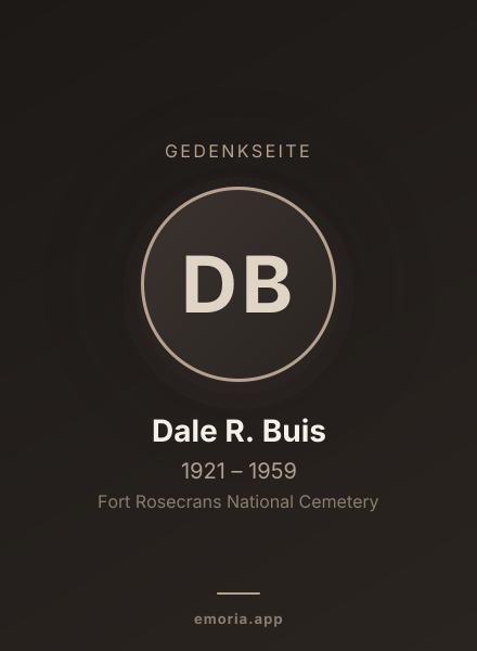 Gedenkportrait von Dale R. Buis