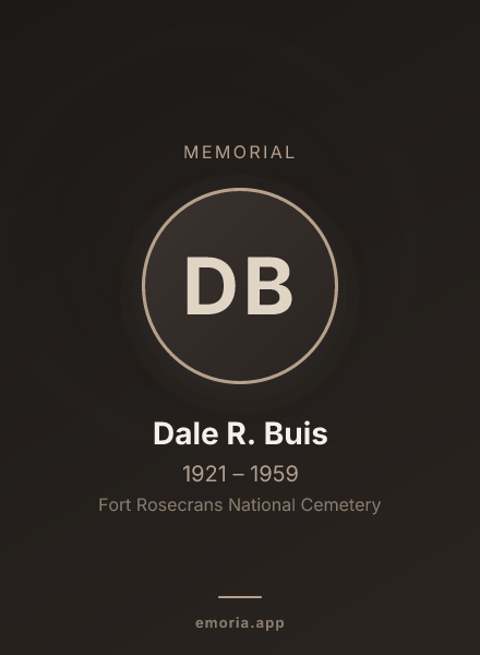 Memorial portrait of Dale R. Buis
