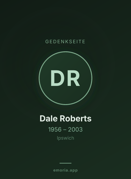 Gedenkportrait von Dale Roberts