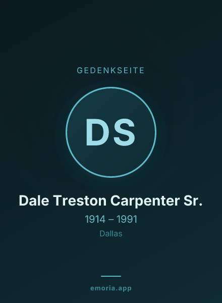 Gedenkportrait von Dale Treston Carpenter Sr.