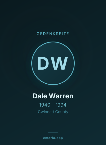 Gedenkportrait von Dale Warren