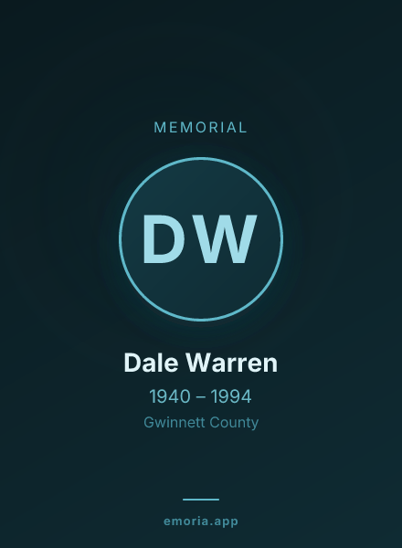 Memorial portrait of Dale Warren