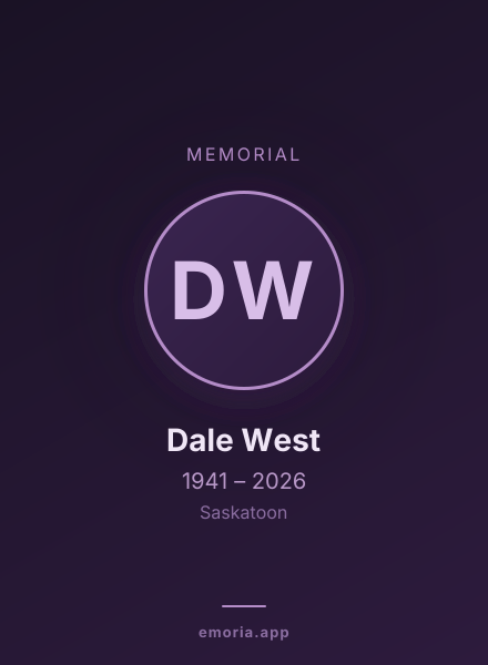 Memorial portrait of Dale West