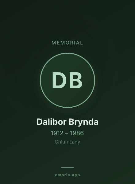 Memorial portrait of Dalibor Brynda