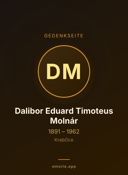 Gedenkportrait von Dalibor Eduard Timoteus Molnár