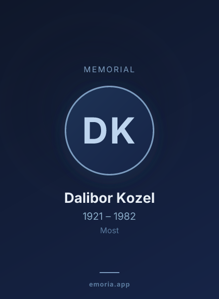 Memorial portrait of Dalibor Kozel