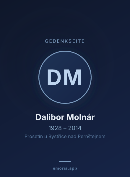 Gedenkportrait von Dalibor Molnár