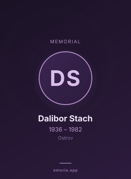 Memorial portrait of Dalibor Stach