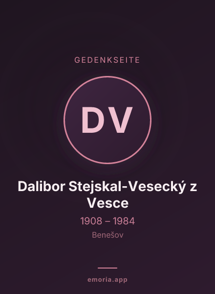 Gedenkportrait von Dalibor Stejskal-Vesecký z Vesce