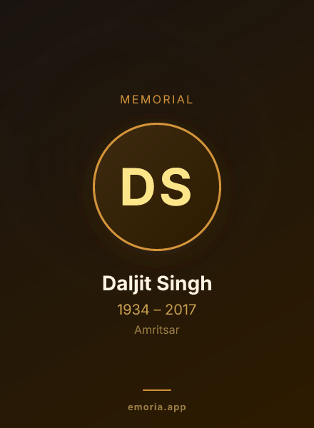 Memorial portrait of Daljit Singh