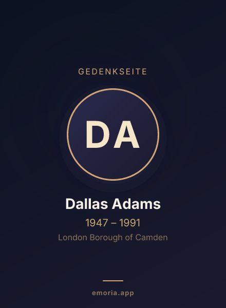 Gedenkportrait von Dallas Adams