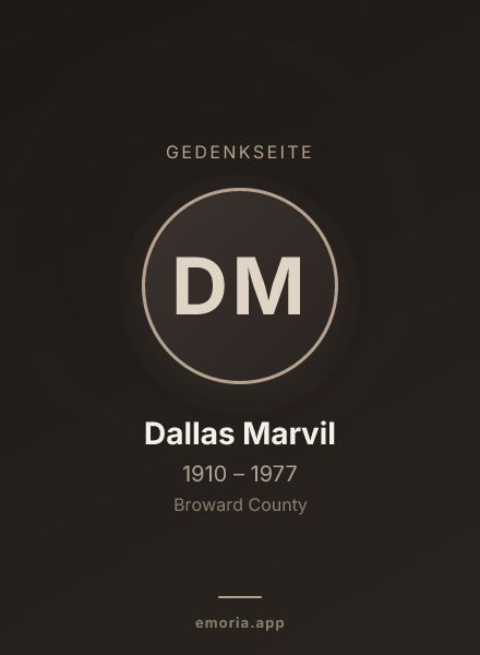 Gedenkportrait von Dallas Marvil