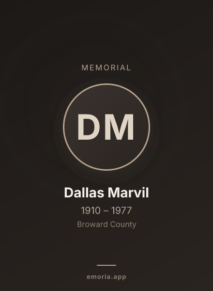 Memorial portrait of Dallas Marvil