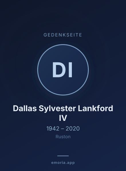 Gedenkportrait von Dallas Sylvester Lankford IV