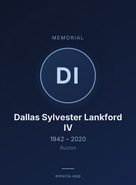 Memorial portrait of Dallas Sylvester Lankford IV