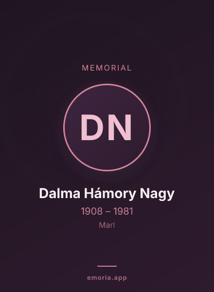 Memorial portrait of Dalma Hámory Nagy