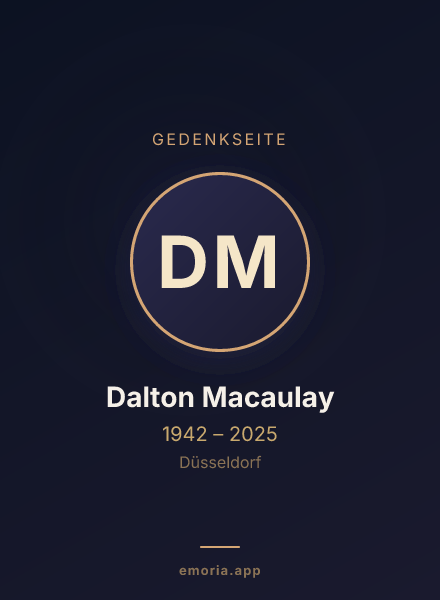 Gedenkportrait von Dr. Dalton Macaulay