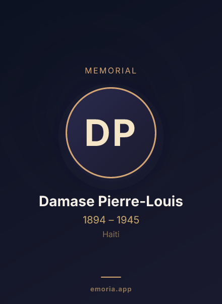 Memorial portrait of Damase Pierre-Louis