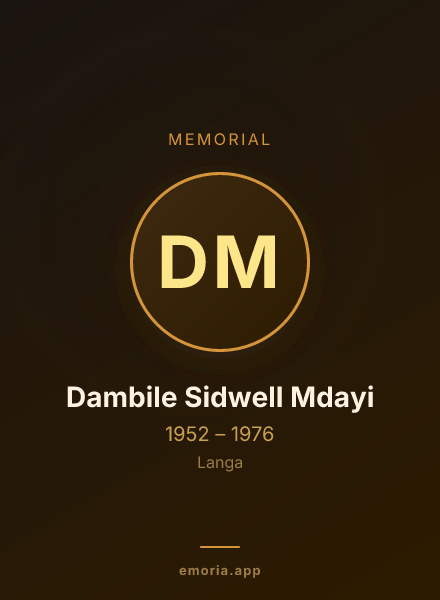 Memorial portrait of Dambile Sidwell Mdayi